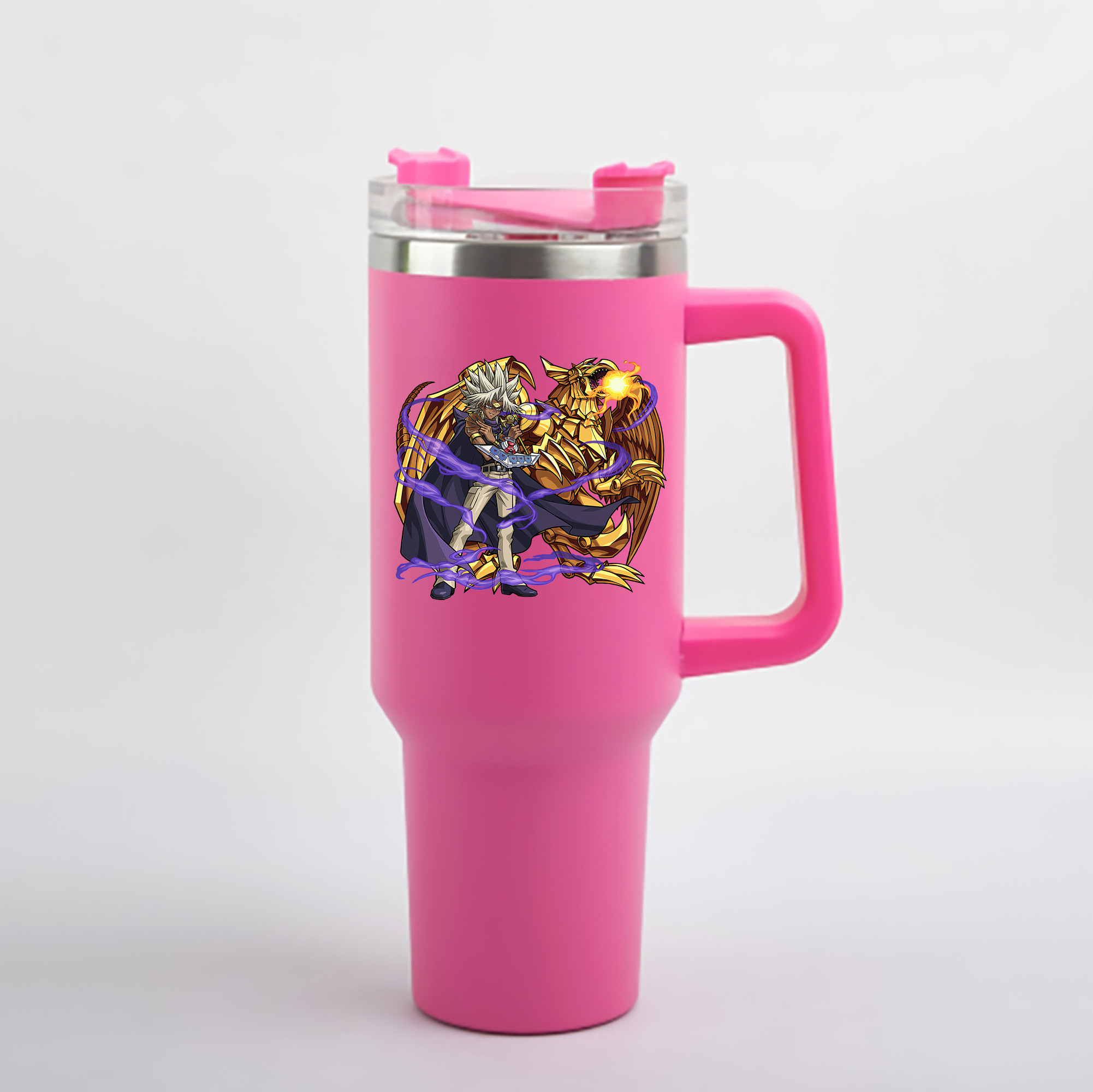 （画像用） 遊☆戯☆王 Yu-Gi-Oh! 1200mL車用タンブラー - クリスタルステッカー（プラスチックストロー付き）